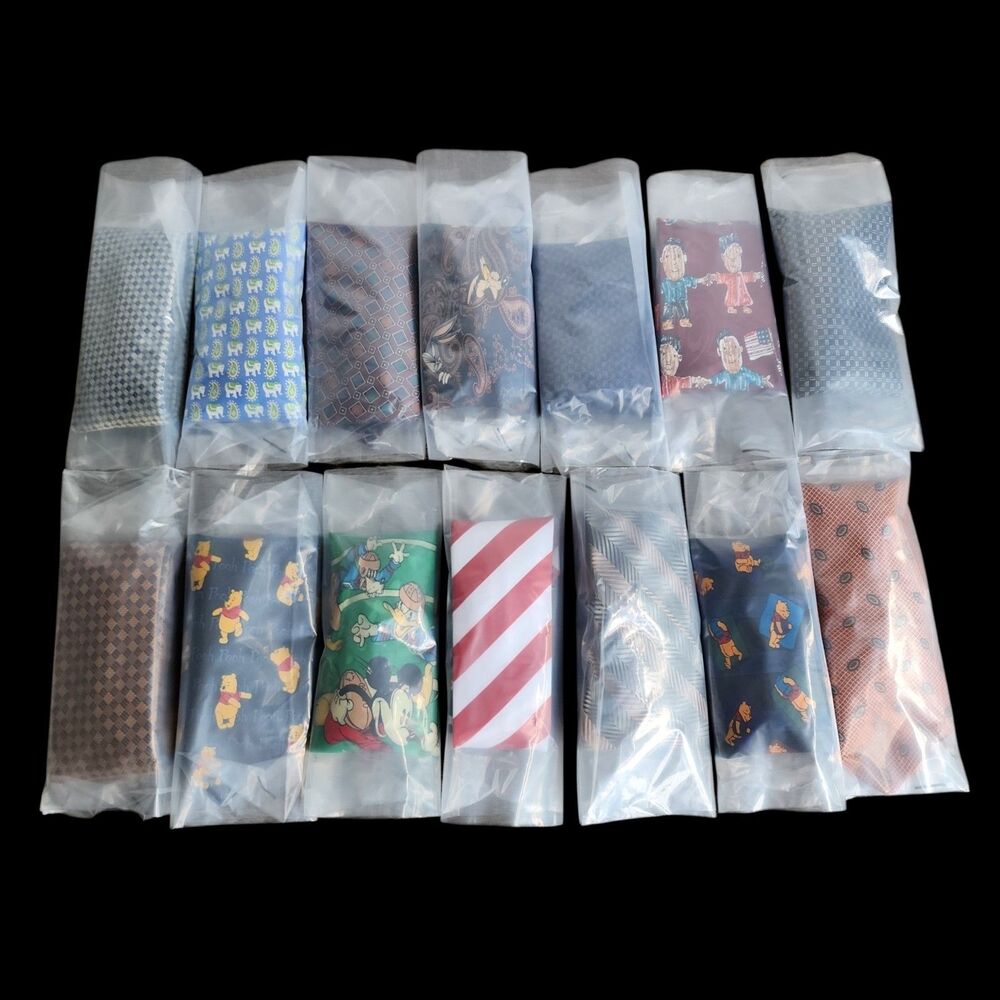 Lot of 14 Vintage & Modern Neckties Designer Silk & Novelty Prints